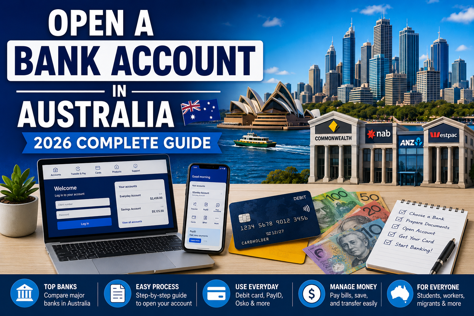 How to Open a Bank Account in Australia (2026 Complete Guide)
